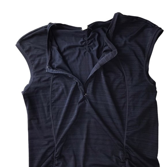 ATHLETA Pacifica 1/2 Zip Cap Sleeve Rash Guard Shirt Short Sleeve Size Women's M - Picture 4 of 8